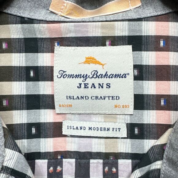 Tommy Bahama Shirt Mens Large Island Crafted Button Up Striped Flip Cuff - Picture 2 of 13